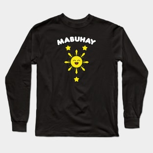 Mabuhay Filipino Flag Sun and Stars Long Sleeve T-Shirt